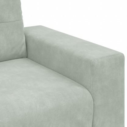 3-Delt Sofasæt Med Puder Lys Grå Velvet