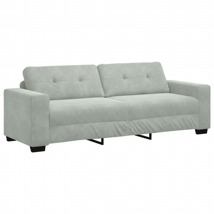 3-Delt Sofasæt Med Puder Lys Grå Velvet
