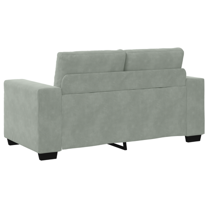 3-Delt Sofasæt Med Puder Lys Grå Velvet