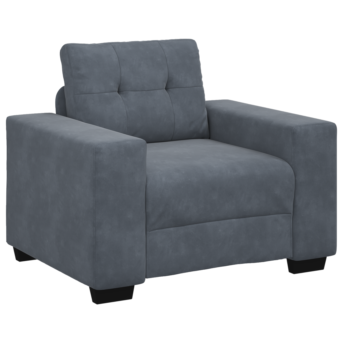 3 Personers Sofa Sæt Med Puder Mørkegrå Fløjl