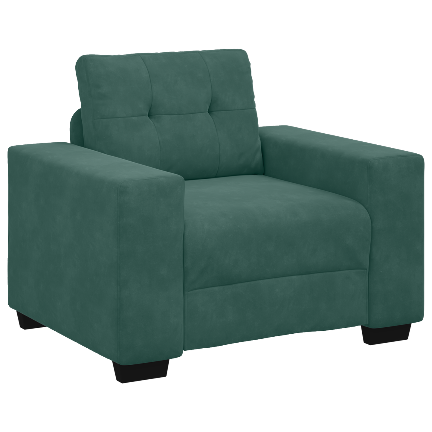 3-Delt Sofa Sæt Med Puder Mørkegrøn Fløjl