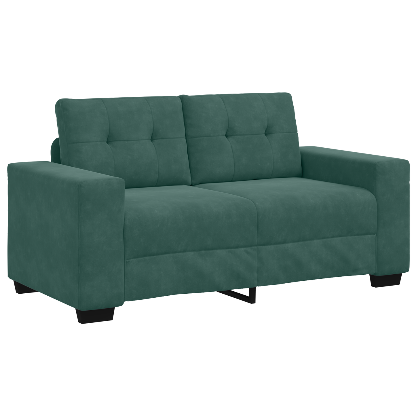 3-Delt Sofa Sæt Med Puder Mørkegrøn Fløjl
