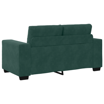 3-Delt Sofa Sæt Med Puder Mørkegrøn Fløjl