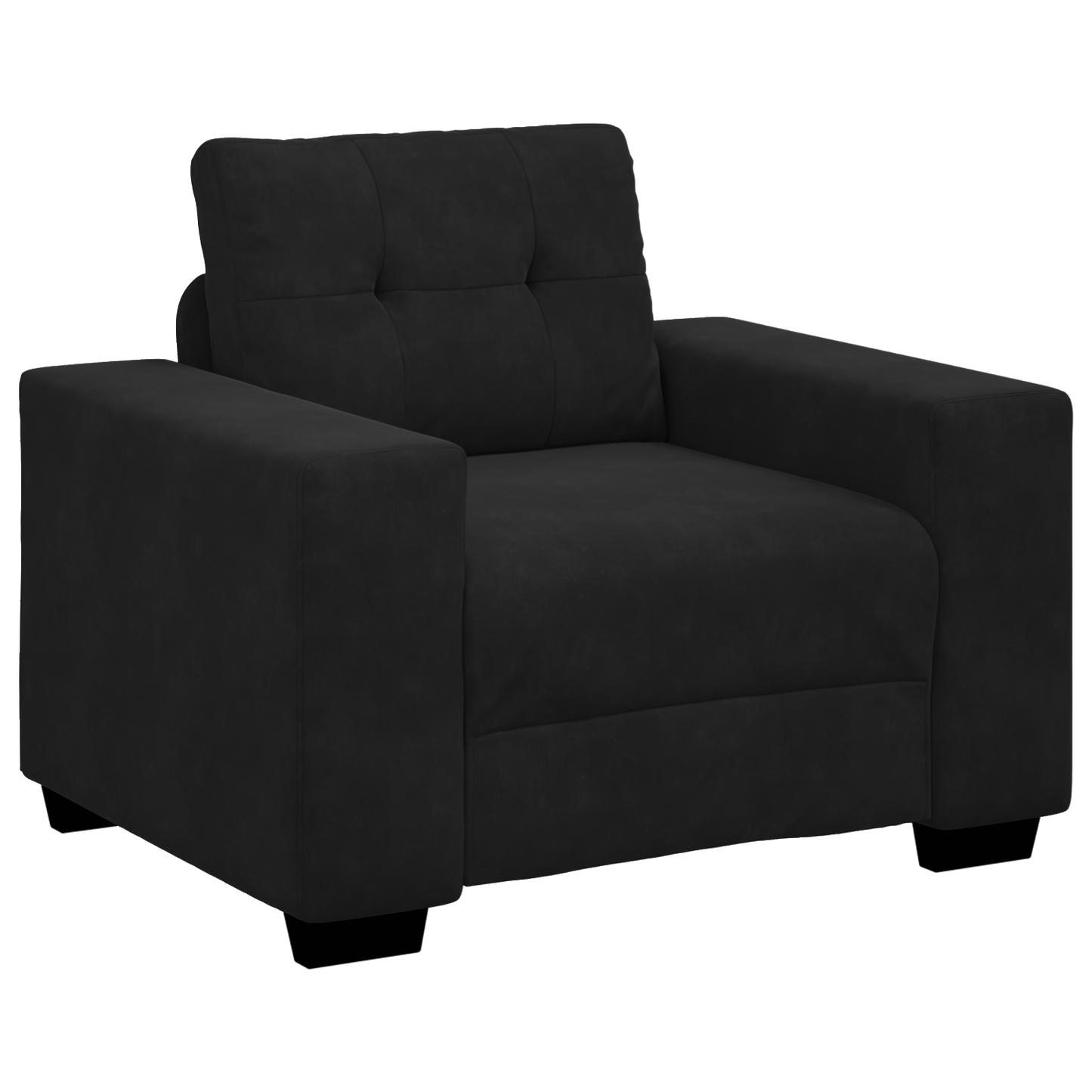 3-Delt Sofa Sæt Med Puder Sort Fløjl