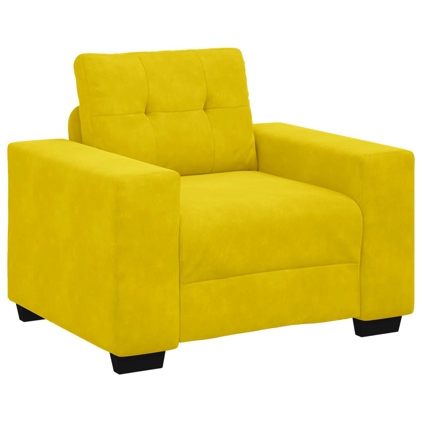 3 Personers Sofa Sæt Med Puder Gul Fløjl
