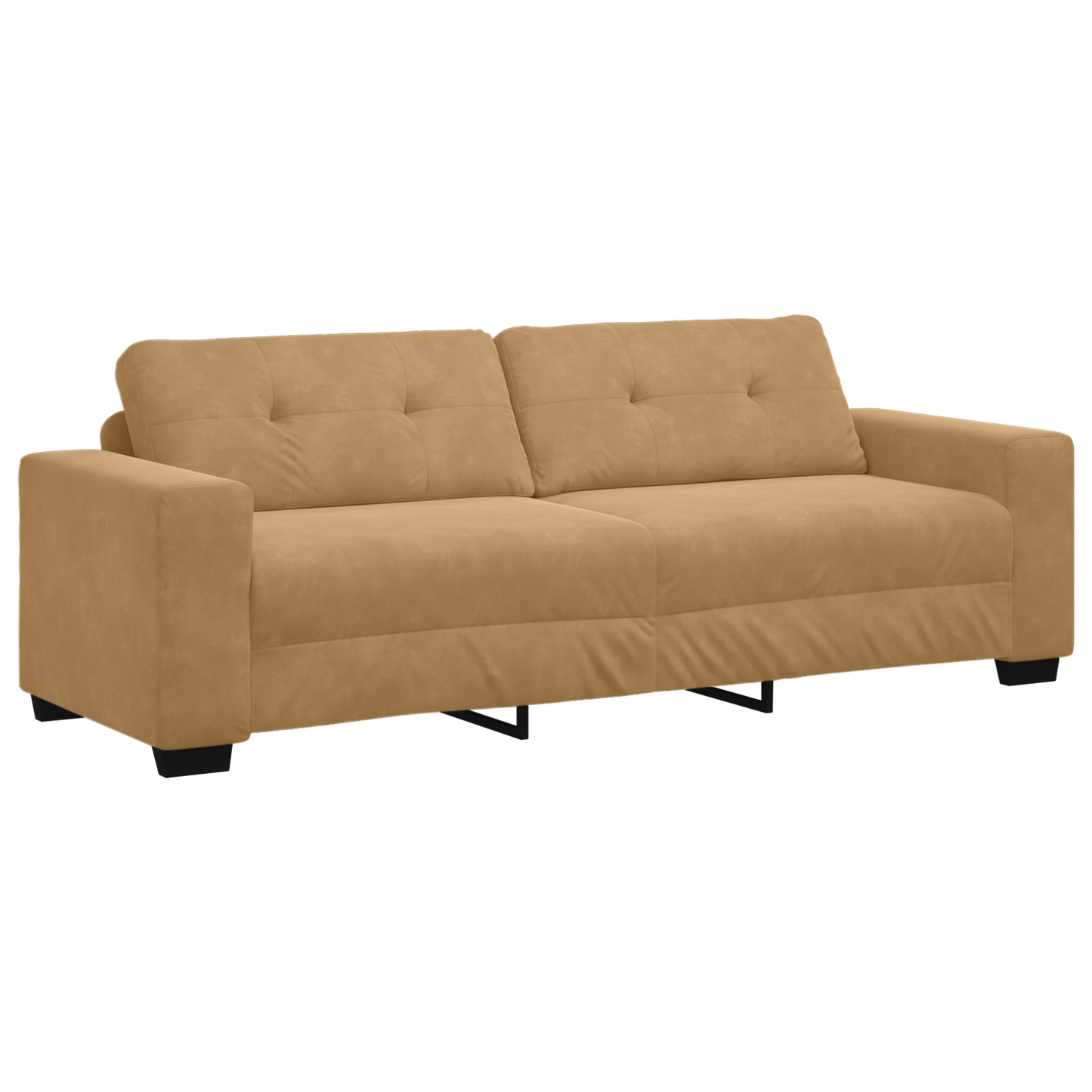 3-Delt Sofa Sæt Med Puder Brun Fløjl