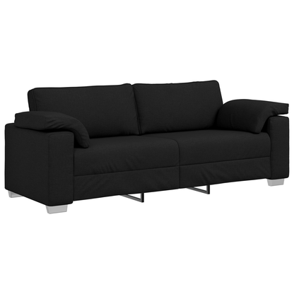 3-Delt Sofasæt Med Puder Sort Stof