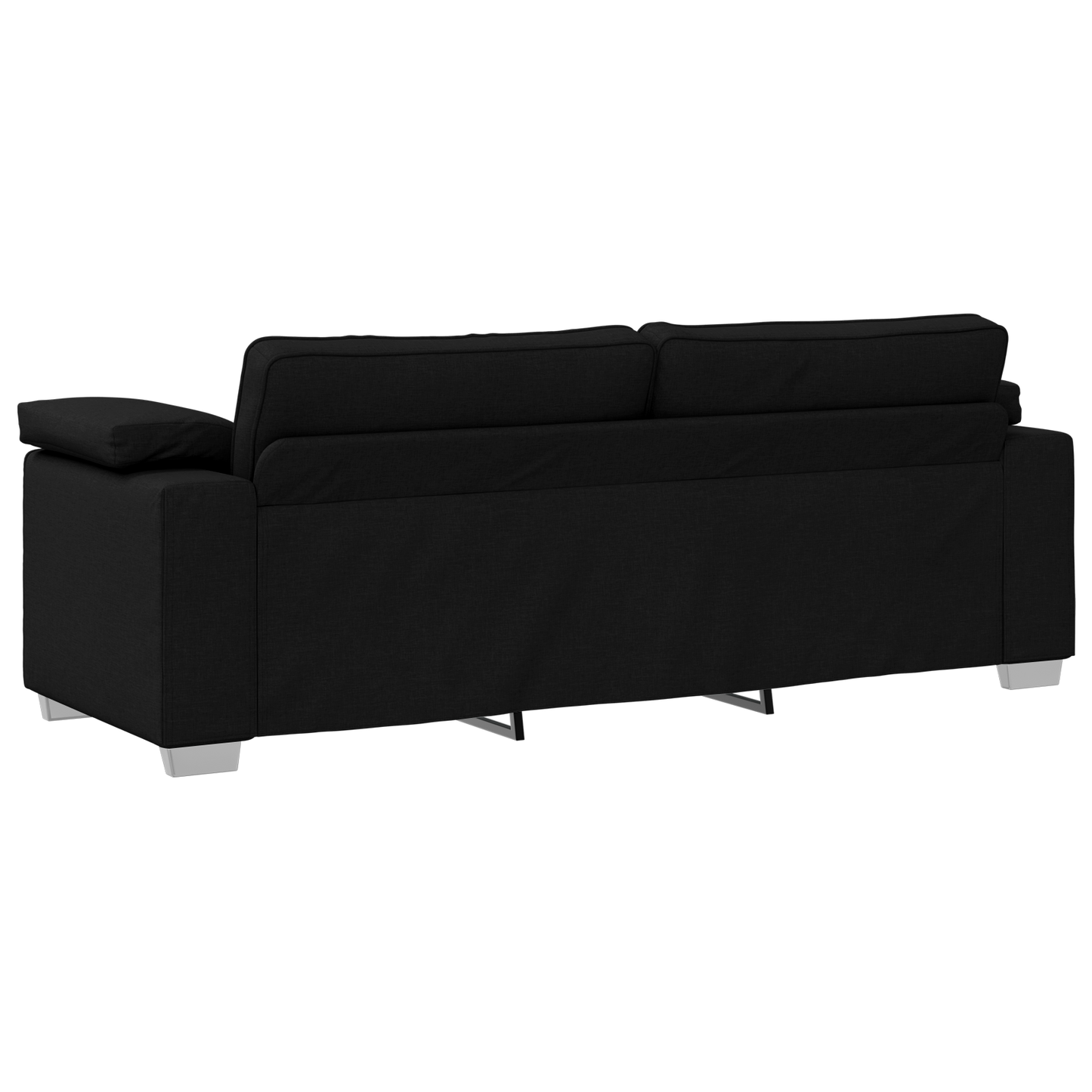3-Delt Sofasæt Med Puder Sort Stof