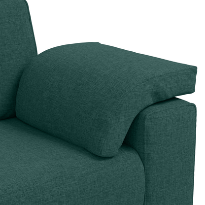 3-Dele Sofasæt Med Puder I Mørkegrønt Stof