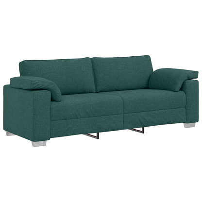 3-Dele Sofasæt Med Puder I Mørkegrønt Stof