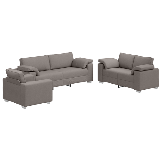 3 Personers Sofasæt Med Puder I Taupe Stof