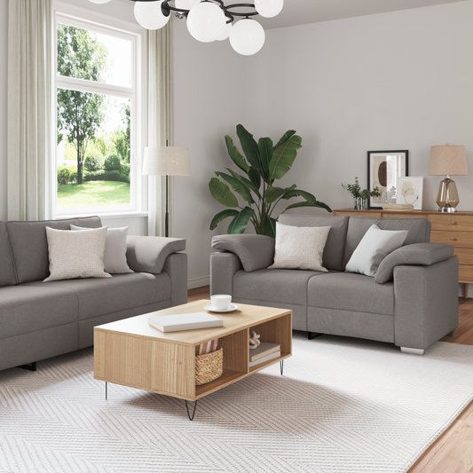 3 Personers Sofasæt Med Puder I Taupe Stof