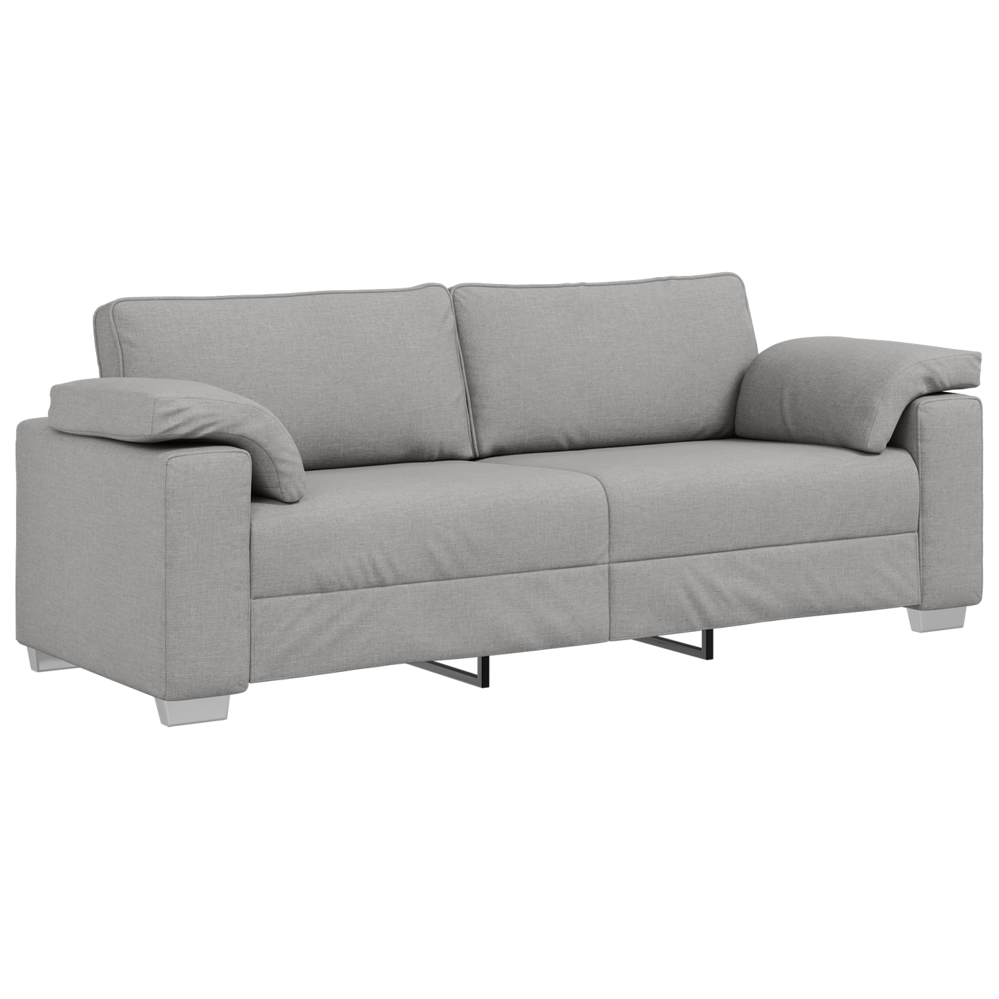 3-Delt Sofasæt Med Puder I Lysegrå Stof