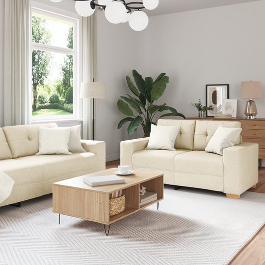 2 Personers Sofa Sæt Med Puder Linen