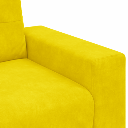 2 Personers Sofa Sæt Med Puder Gul Velour