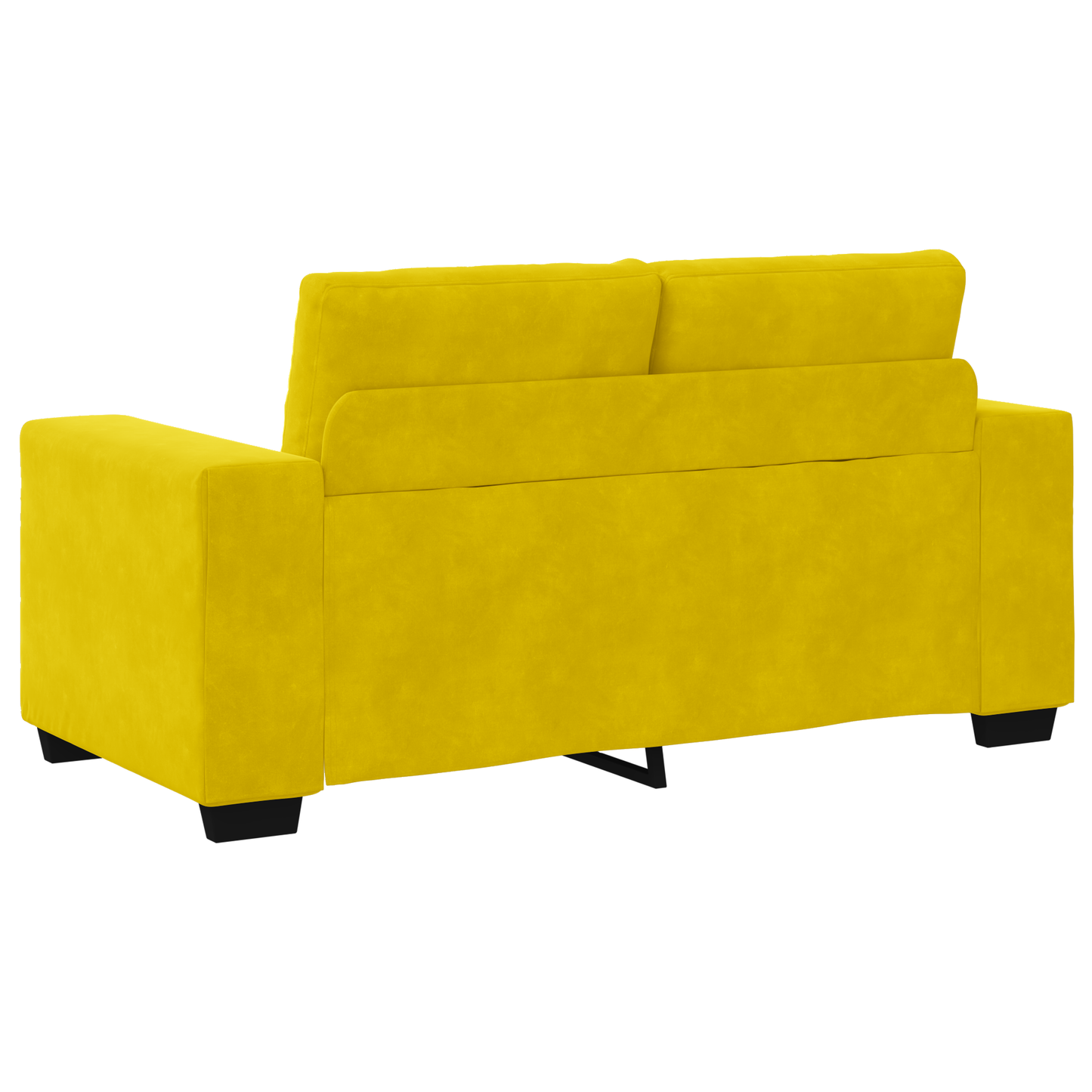 2 Personers Sofa Sæt Med Puder Gul Velour