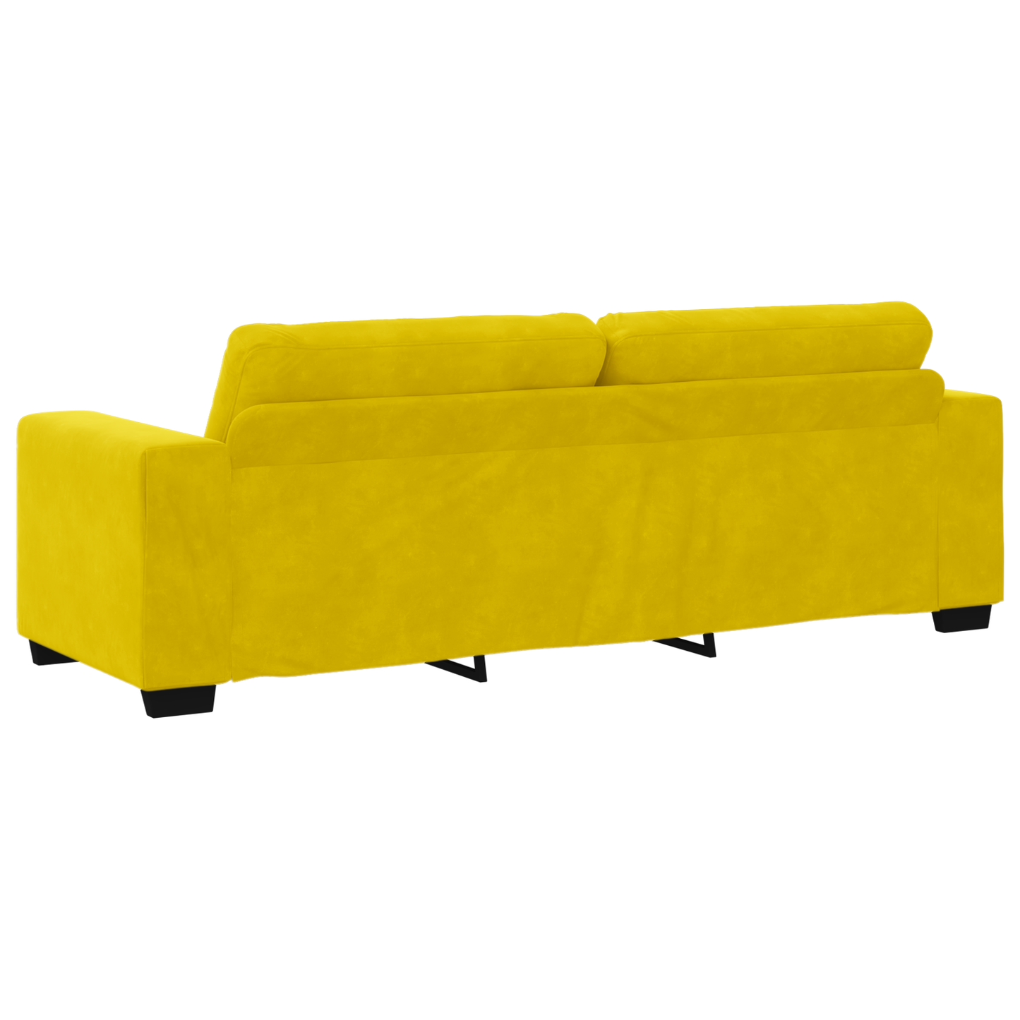 2 Personers Sofa Sæt Med Puder Gul Velour