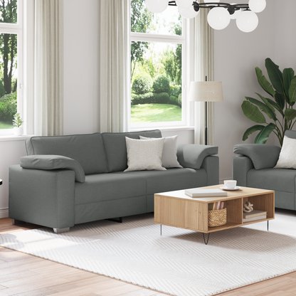 2-Personers Sofa Sæt Med Puder - Mørkegrå Stof