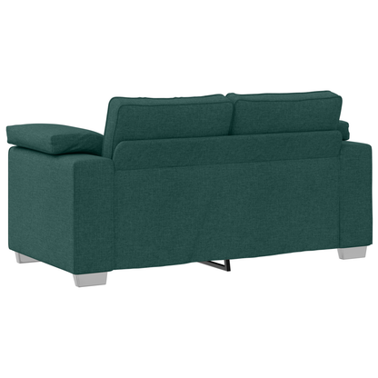 2-Personers Sofa Sæt Med Puder Mørkegrøn Stof