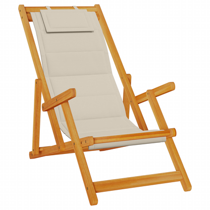 Sammenfoldelige Strandstole 2 Stk Taupe I Massivt Akacietræ & Textilene