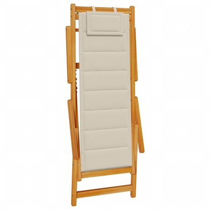 Sammenfoldelige Strandstole 2 Stk Taupe I Massivt Akacietræ & Textilene