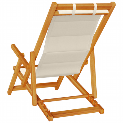 Sammenfoldelige Strandstole 2 Stk Taupe I Massivt Akacietræ & Textilene