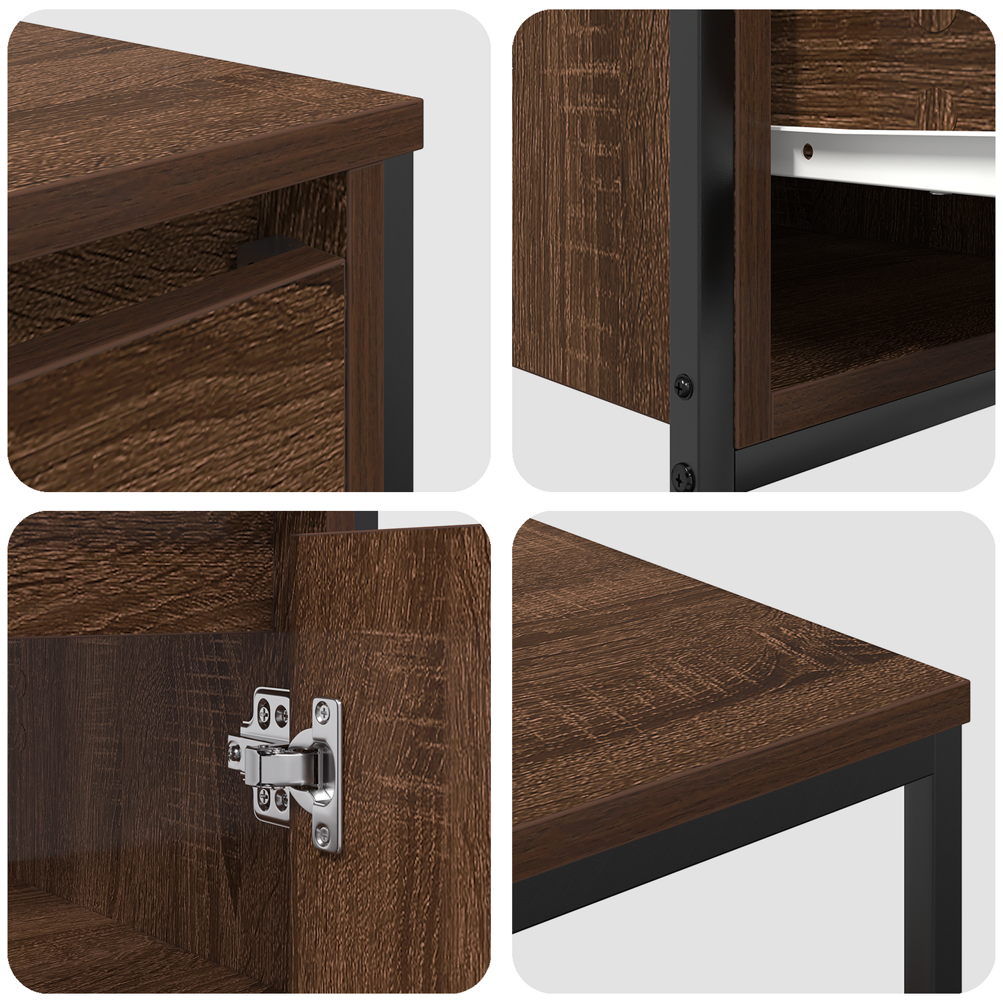 Badeværelsesmøbel Sæt 3 Dele Brun Eg Og Sort 36 X 35 X 165 Cm