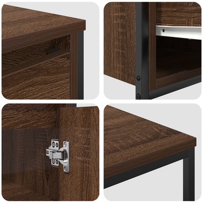 Badeværelsesmøbel Sæt 3 Dele Brun Eg Og Sort 36 X 35 X 165 Cm