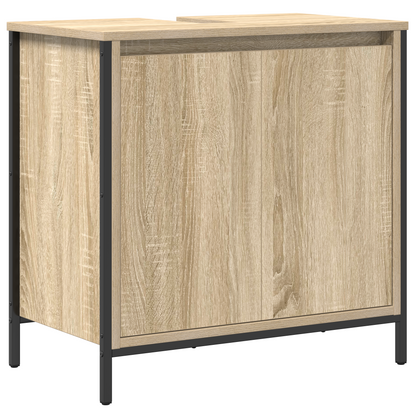 Badeværelsesmøbel Sæt 5 Dele Sonoma Eg Og Sort 36 X 35 X 165 Cm