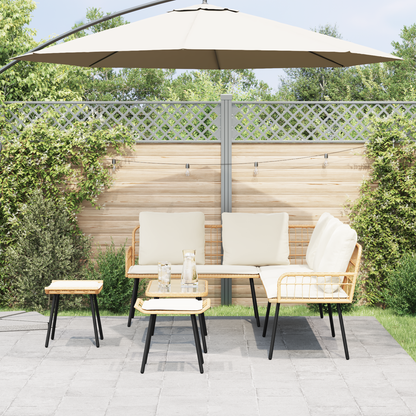 4 Styks Have Sofa Sæt Med Puder Naturlig Poly Rattan