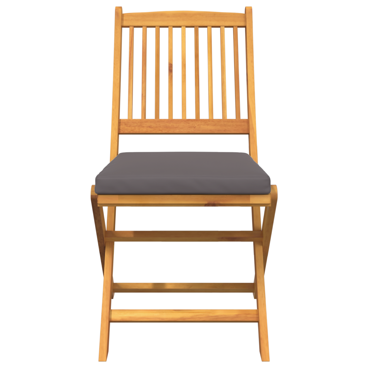 Folding Garden Chairs Med Grå Pude 4 Stk Solid Akacietræ