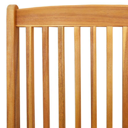 Sammenfoldelige Havestole Med Hvid Pude 6Stk Solid Akacietræ