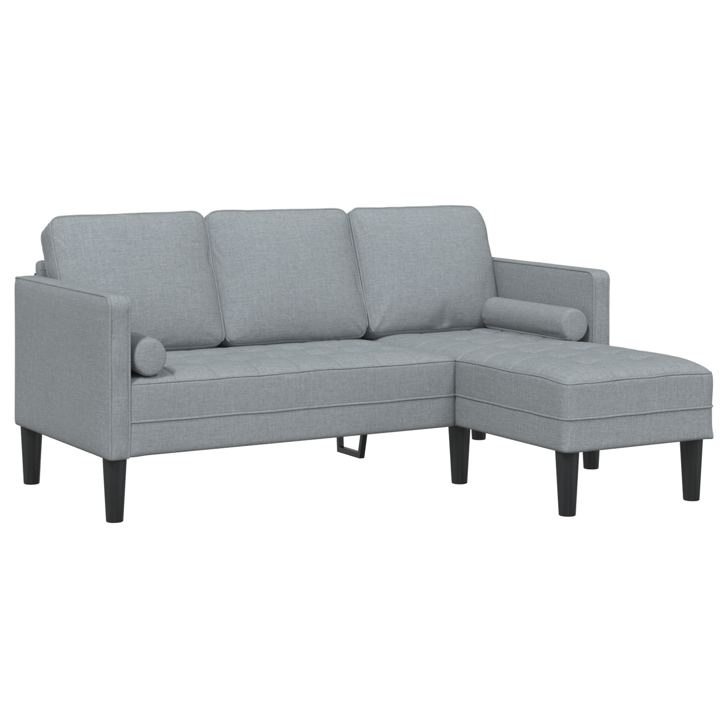 2 Stykke Sofa Sæt Med Puder Lysegrå Stof