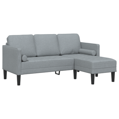 2 Stykke Sofa Sæt Med Puder Lysegrå Stof
