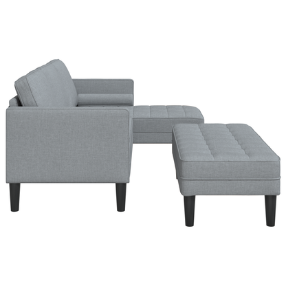2 Stykke Sofa Sæt Med Puder Lysegrå Stof
