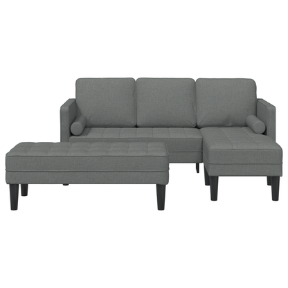 2 Personers Sofa Sæt Med Puder Mørkegrå Stof