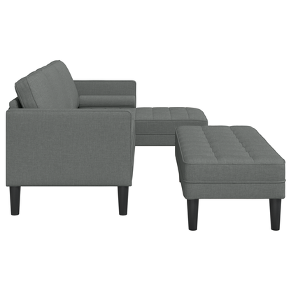 2 Personers Sofa Sæt Med Puder Mørkegrå Stof