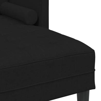 2-delt Sofa Sæt med Puder Sort Stof - billede 9