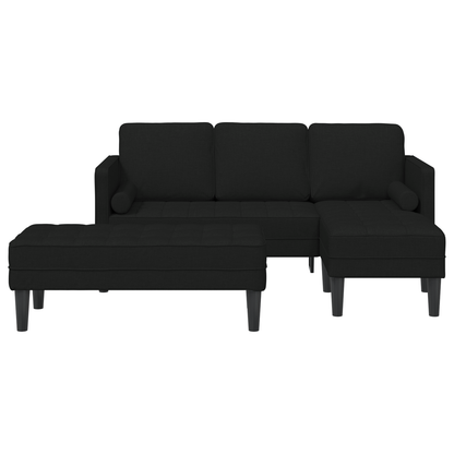 2-delt Sofa Sæt med Puder Sort Stof - billede 4