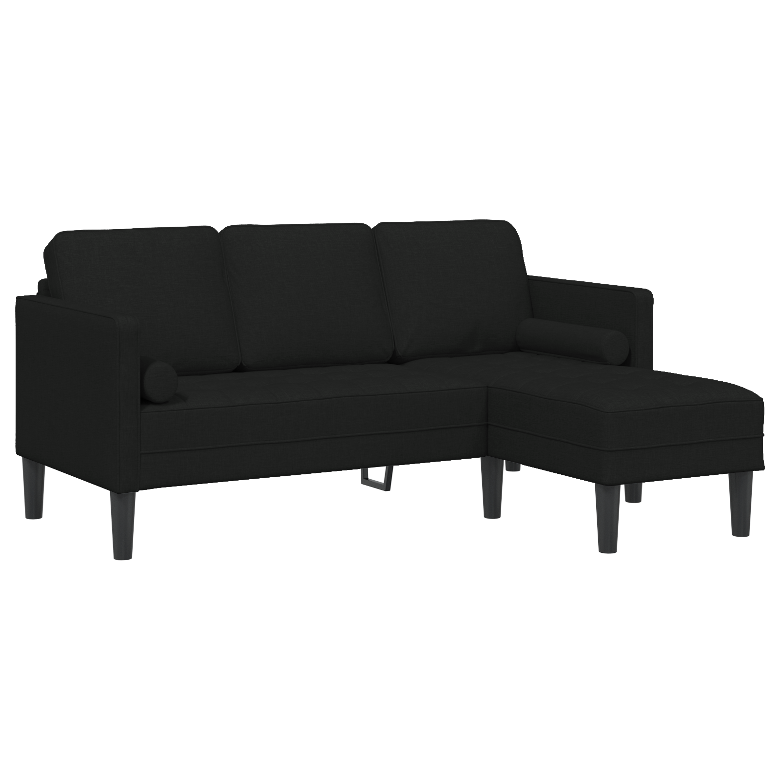 2-delt Sofa Sæt med Puder Sort Stof - billede 5