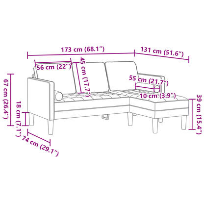 2-delt Sofa Sæt med Puder Sort Stof - billede 11