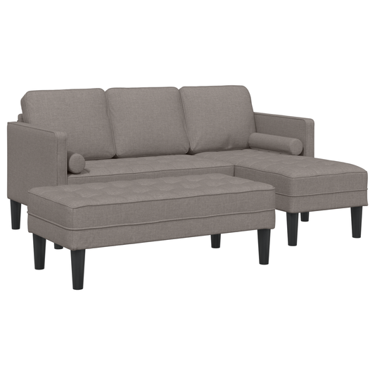 2-Delt Sofasæt Med Puder I Taupe Stof