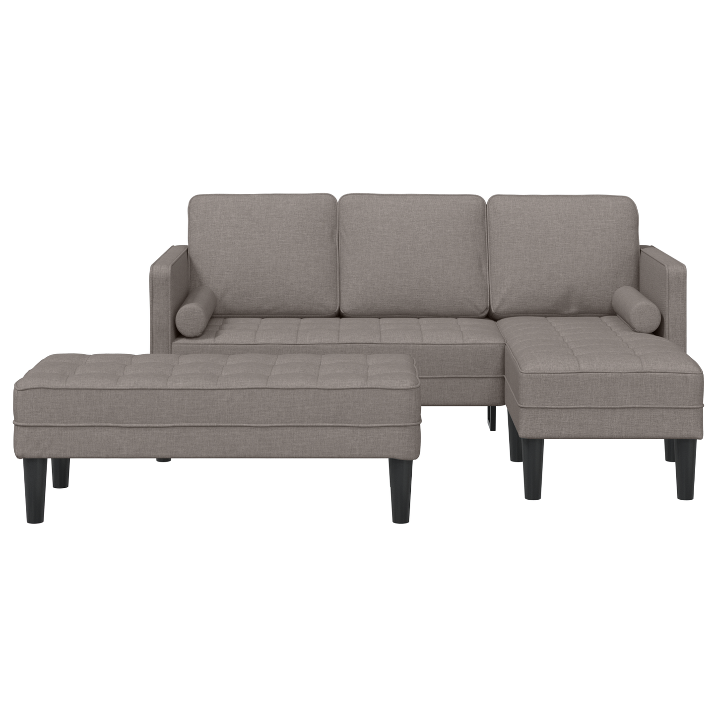 2-Delt Sofasæt Med Puder I Taupe Stof