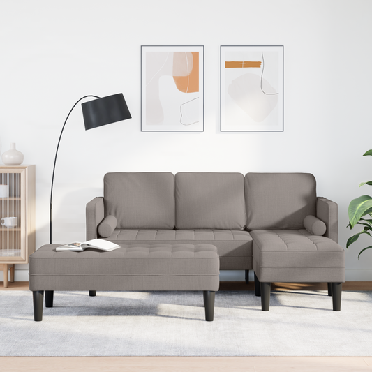 2-Delt Sofasæt Med Puder I Taupe Stof