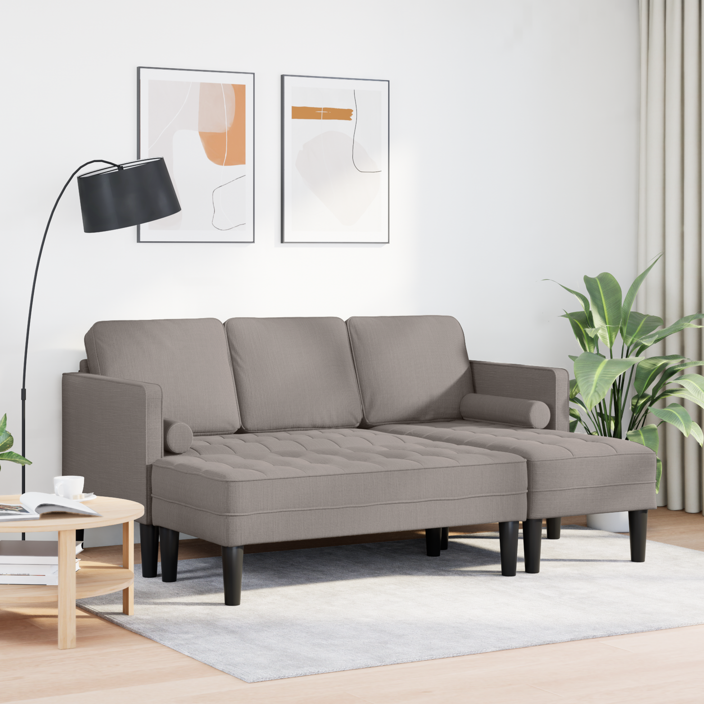 2-Delt Sofasæt Med Puder I Taupe Stof
