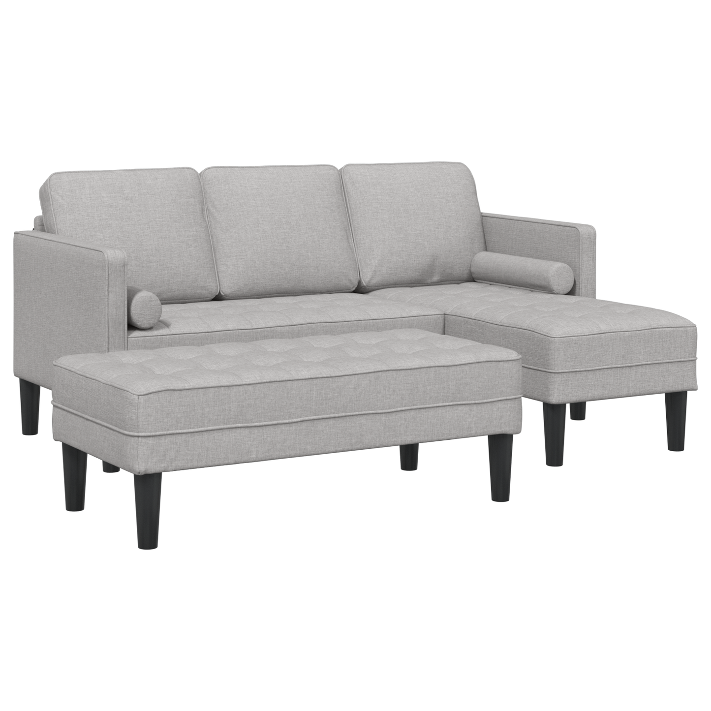 2 Stykker Sofa Sæt Med Pudere Cloud Grå Stof