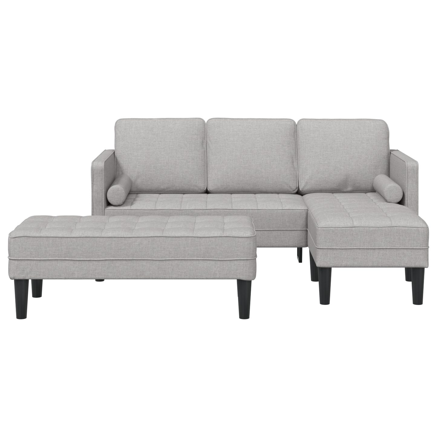 2 Stykker Sofa Sæt Med Pudere Cloud Grå Stof