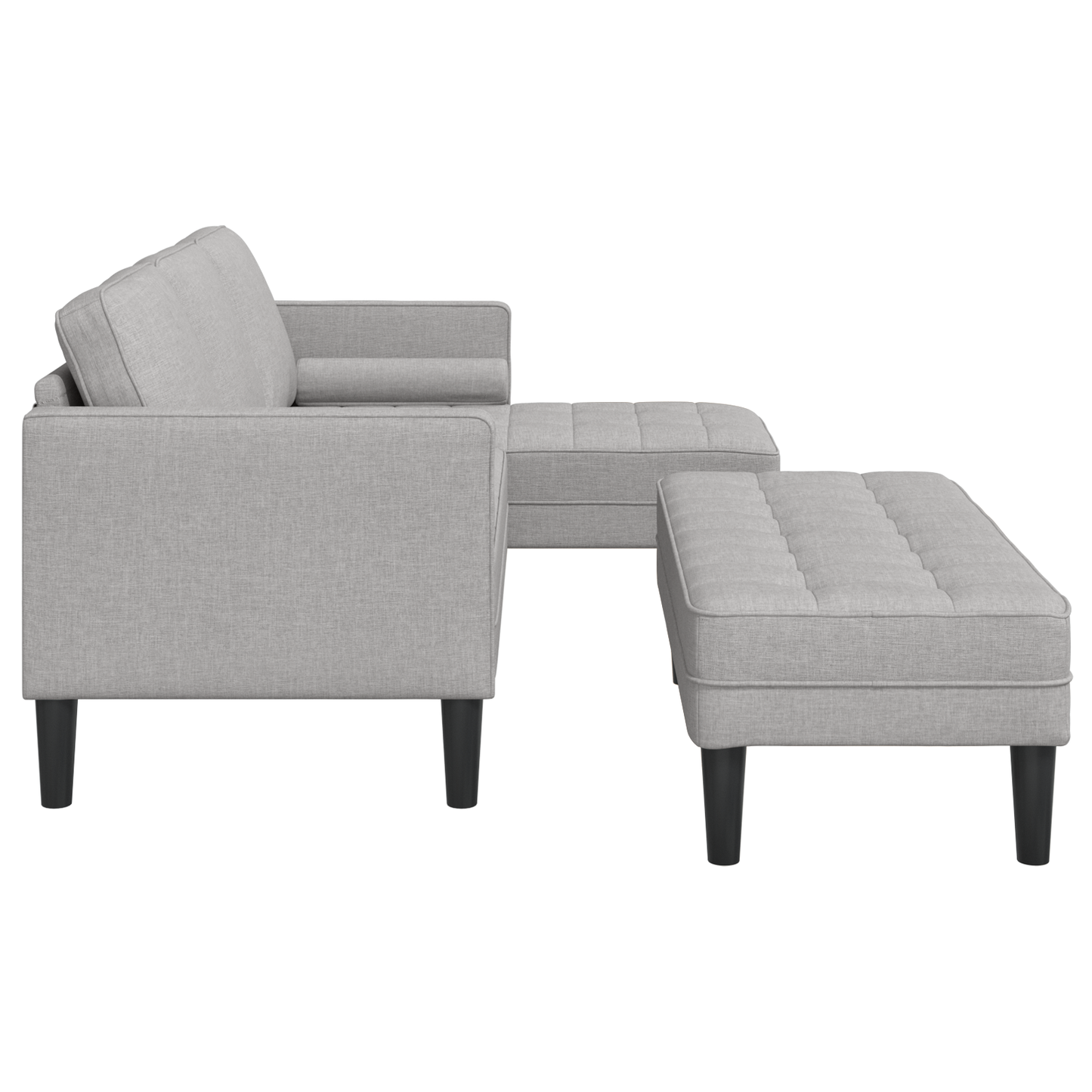 2 Stykker Sofa Sæt Med Pudere Cloud Grå Stof