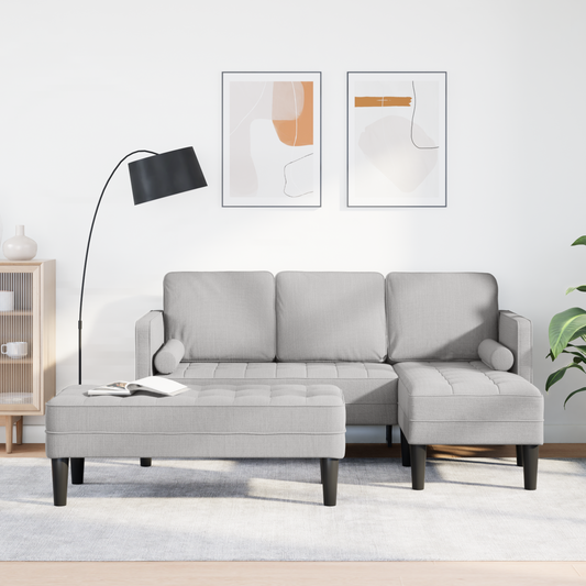 2 Stykker Sofa Sæt Med Pudere Cloud Grå Stof