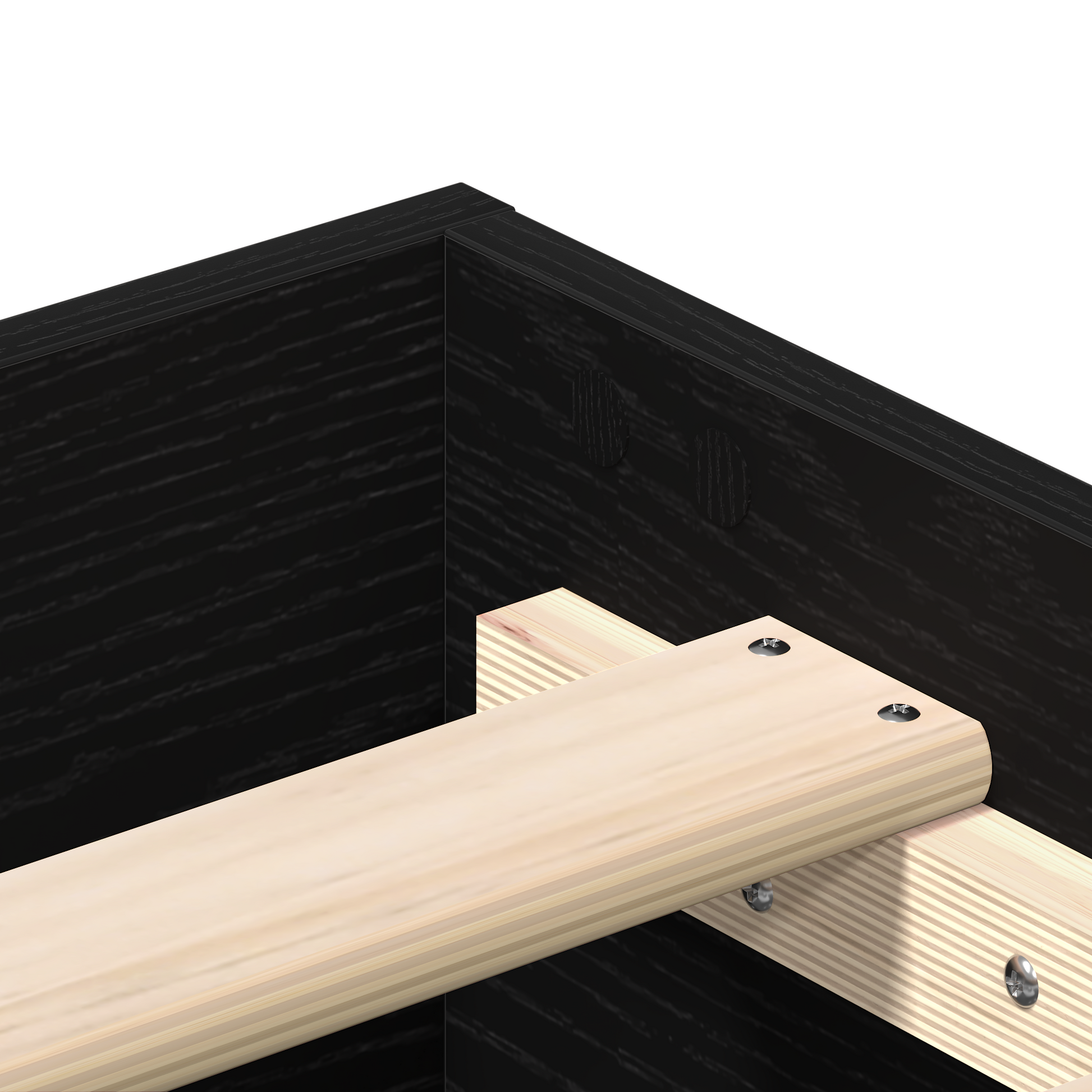 Sengestel Sort Egetræ 200x200 Cm Ingenieret Træ - billede 8